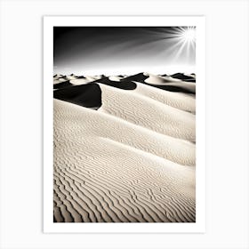 Sand Dunes Greeting Card, black and white art Art Print