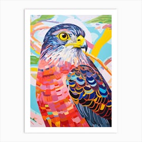 Colourful Bird Painting Eurasian Sparrowhawk 3 Art Print