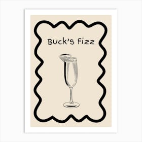 Bucks Fizz Doodle Poster B&W Art Print