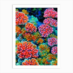 Acropora Cytherea Vibrant Painting Art Print