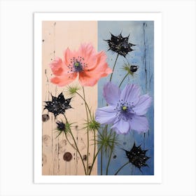 Surreal Florals Love In A Mist Nigella 1 Flower Painting Art Print