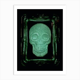 Green Polka Dot Skull Art Print