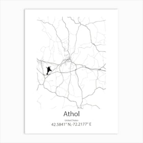 Athol,United States Minimalist Map 1 Art Print