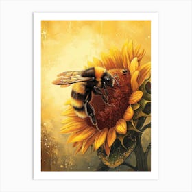 Andrena Bee Storybook Illustration 7 Art Print