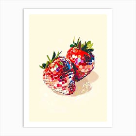 Two Strawberries Art Print