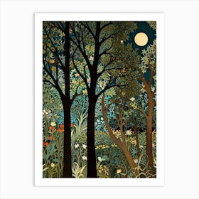 William Morris Moonlight In The Forest 32 Art Print