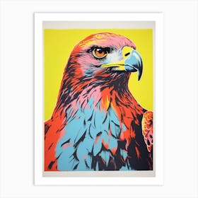 Andy Warhol Style Bird Red Tailed Hawk 2 Art Print