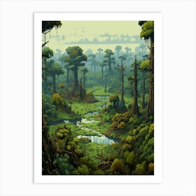 Congo Basin Pixel Art 4 Art Print