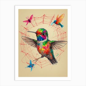 Colorful Hummingbird Art Print