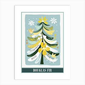 Douglas Fir Tree Illustration Flat 6 Poster Art Print