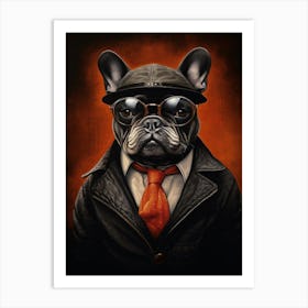 Gangster Dog French Bulldog Art Print