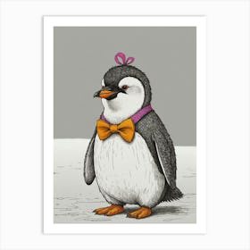 Penguin With Bow Tie Art Print