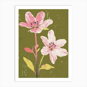 Pink & Green Larkspur 3 Art Print