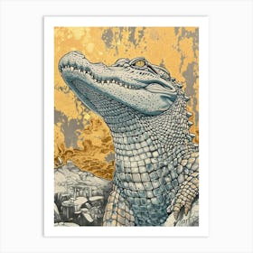 Alligator Precisionist Illustration 3 Art Print