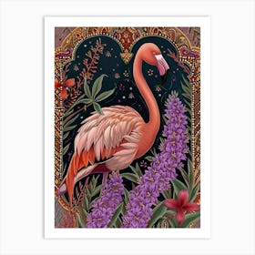 Greater Flamingo And Oleander Boho Print 2 Art Print