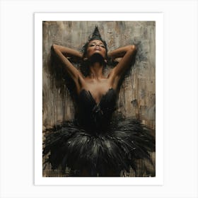 Black Feathered Dancer Art Print
