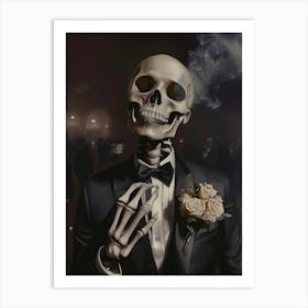 Skeleton In Tuxedo 1 Art Print