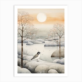 Winter Bird Painting Dipper 2 Art Print