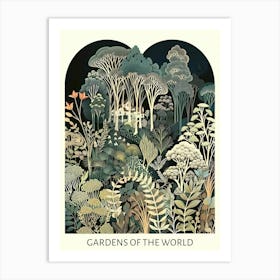 Gardens Of The World 4 Vintage Art Nouveau Botanical  Art Print