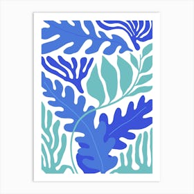 Blue and Green Corals Ocean Collection Boho Art Print