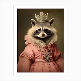 Vintage Portrait Of A Tres Marias Raccoon 6 Art Print