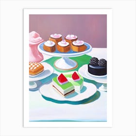 Petit Fours Bakery Product Acrylic Painting Tablescape Art Print