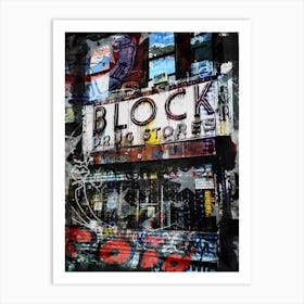 Block Drug Stores Art Print