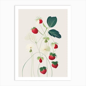 Wild Strawberries, Plant, Neutral Abstract 1 Art Print
