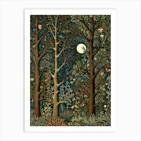 William Morris Moonlight Forest 18 Art Print