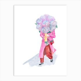 Hydrangeas and Casual at Les Halles Art Print