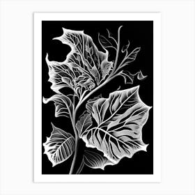 Nicotiana Leaf Linocut Art Print