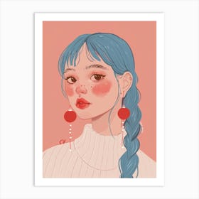 Blue Haired Girl 9 Art Print