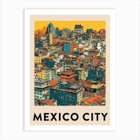 Mexico City 2 Vintage Travel Poster Art Print