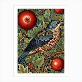 William Morris Pomegranate Bird Art Print