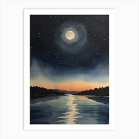 Moonlight Over Water Art Print