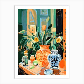 Oranges And Vases Art Print