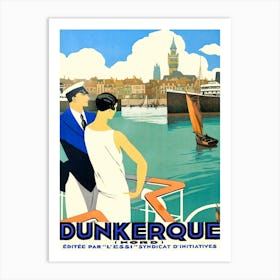 Dunkirk Harbor, France Art Print