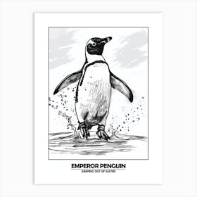 Penguin Jumping Out Of Water Poster 1 Art Print