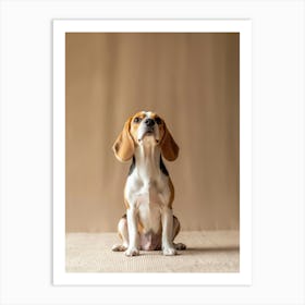 Portrait Of A Beagle.Generated AI. Wall Art Print Art Print