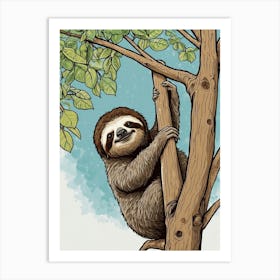 Sloth In The Tree Art Print