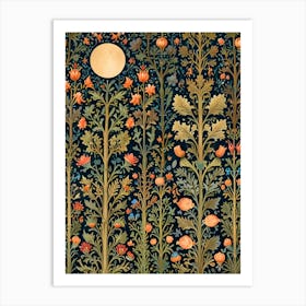 Moon In The Trees William Morris Art Print