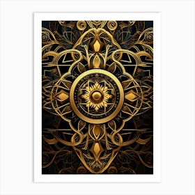 Golden Ornate Wallpaper Art Print