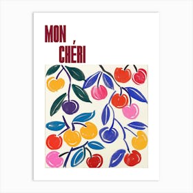 Mon Cheri Poster Cherries Matisse Style 12 Art Print