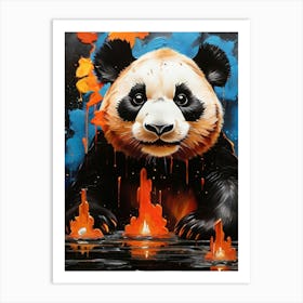 Flaming Panda Art Print