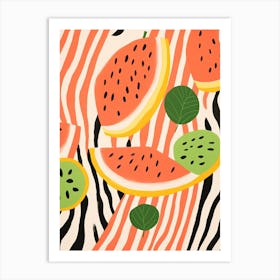 Cantaloupe Fruit Summer Illustration 3 Art Print