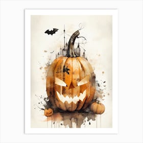 Getaucht in Schatten, erwacht zum Gruseln: Kürbis-Kunstwerk für Halloween IV Art Print