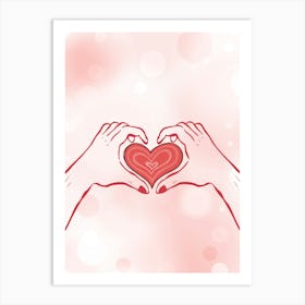 Heart with Hand Art Print