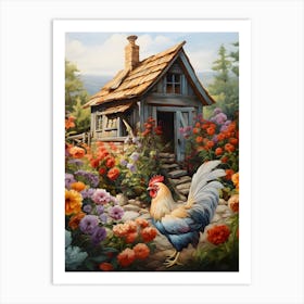 Rooster On The Farm 1 Art Print