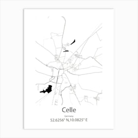 Celle,Germany Minimalist Map Art Print