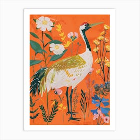 Spring Birds Crane 4 Art Print